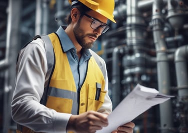 Industrial heat exchanger system with piping and control valves.