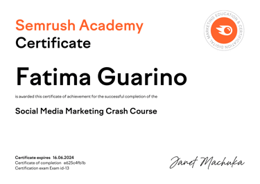 semrush certificate