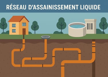 Réseau d'assainissement liquide