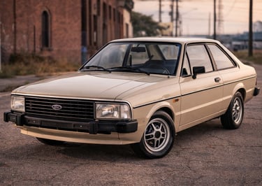 Ford Corcel clássico bege, modelo icônico entre carros antigos da Ford.