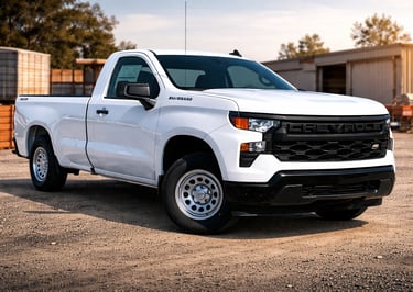 Chevrolet Silverado Work Truck 2027 modelo básico em ambiente de construção