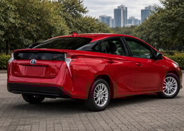 Toyota Prius híbrido 2018 traseira 3/4 mostra design moderno e consumo de até 20 km/l