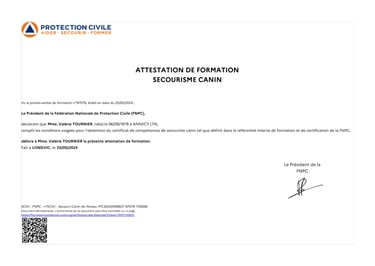 Diplôme secourisme canin