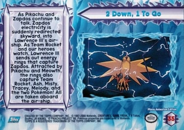 35 2 Down, 1 To Go Topps Pokémon The Movie 2000 back