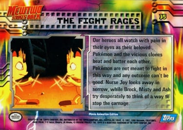 35 The Figth Rages Topps Pokémon The First Movie back