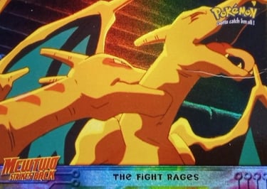 35 The Figth Rages Topps Pokémon The First Movie rainbow foil