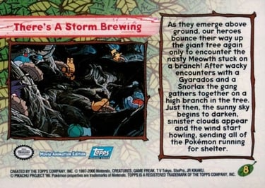 8 There's A Storm Brewing Topps Pokémon The Movie 2000 back
