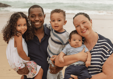 Mesfin and Amy and their three children