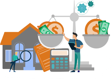 An appraiser balancing assets in a balance