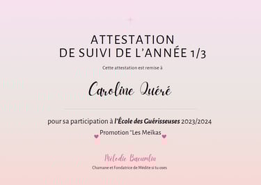 attestation de suivi de l'école des guérisseuses