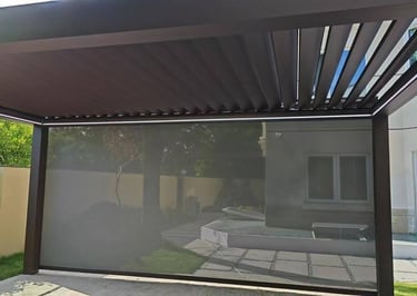 zip curtain system for patio sun and bug protection