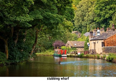 a barge at stubbing wharf on the rochdale canal