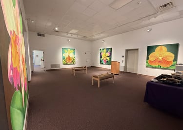 Museum-scale monumental botanical art by Christine Knize at Western Illinois University