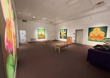 Museum-scale monumental botanical art by Christine Knize at Western Illinois University