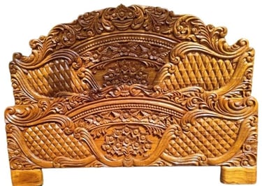 Intricately Carved Teak Bed β Indian Artisan Furniture