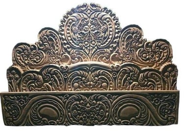 Teak Wood Bed with Decorative Pillows and Cushions