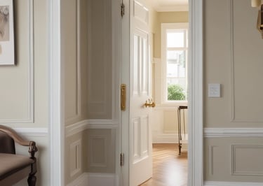 a man riding a skateboard down a street next to tall buildings