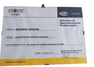 attestato partecipazione corso cambio zf