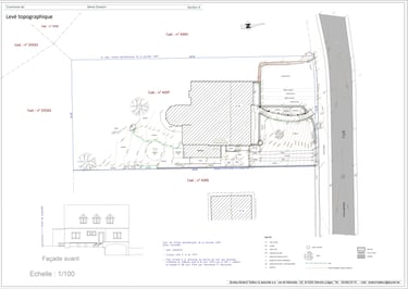 Levé topographique d'une propriété bâtie