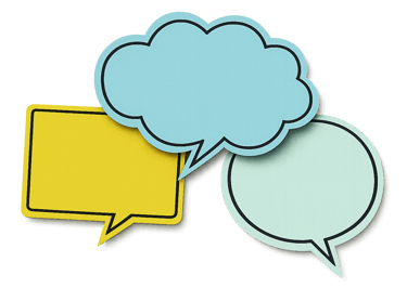 Paper speech bubbles that indicates connection