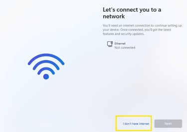 Eu não tenho internet - conta local