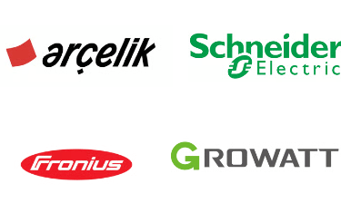 Viessmann, Arçelik, ABB ve Fronius marka logoları.