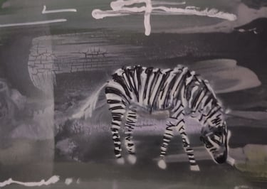 a zebra is shown in this picture