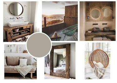 Moodboard pour une chambre d'hôtel