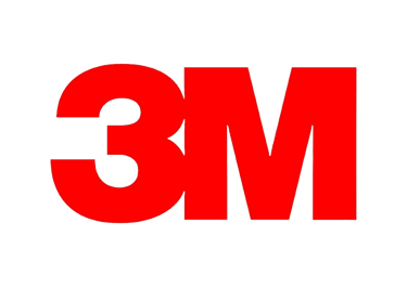 a red and white 3m logo with the word 3m
