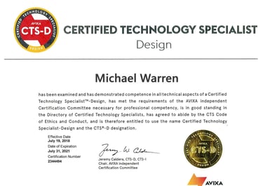 CTS-D Certification Michael Warren