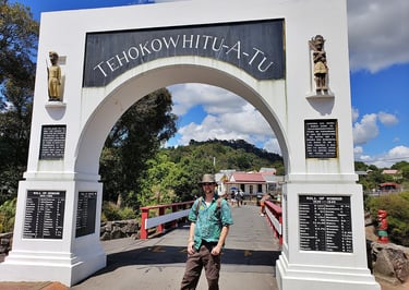 Steven in Whakarewarewa Village in Rotorua, New Zealand