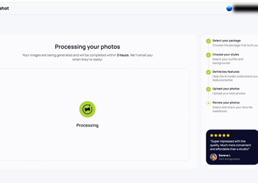 Image in Bettershot processing uploaded photos