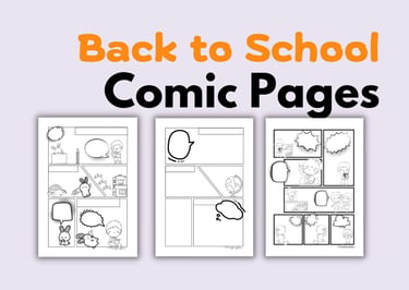 free back to school COMIC pages ELL ESL French Spanish German