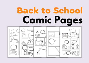 back to school COMIC pages ELL ESL French Spanish German