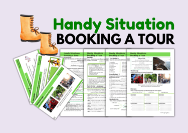 ESL A2+/B1+ travel lesson on booking a tour with dialogues, role‑plays, and first conditional practice.