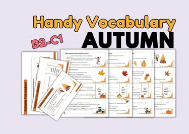 ESL, Autumn/Fall vocabulary, Thanksgiving and Halloween vocabulary, worksheets, vocabulary tasks