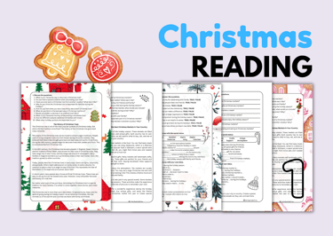 Christmas Passages Reading comprehension, Vocabulary andSpeaking ELA ESL