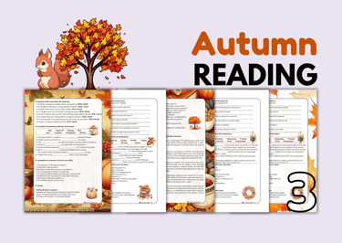 Autumn Reading Comprehension for English Lessons Digital and Printable