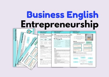 This lesson plan combines Business English, Business Experience, being a CEO, and entrepreneurship