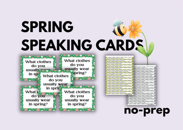Spring Speaking Cards EFL ESL no-prep activities
