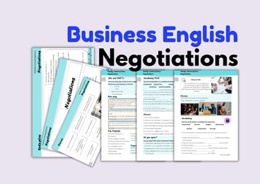 ESL Business English worksheets, lesson plans, negotiations, haggling, speaking, conversations