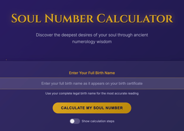 Soul Number Calculator