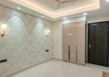 Designer Bedroom of 3 BHK Luxury Builder Floor Near 100 Feet Road — Chattarpur