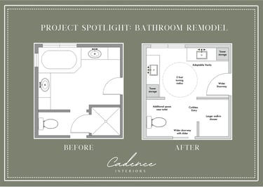 Cadence Interiors Interior Design in Minnesota MN Remodel Accessible Design Aging In Place Bathroom