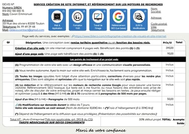 Les tarifs pour la création de site vitrine dynamique à Toulon : Une présentation de vos produits et services