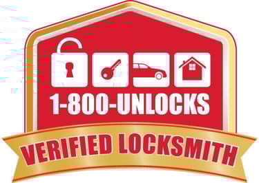 1-800 UNLOCKS verified locksmith certification badge for Jack's Locksmith