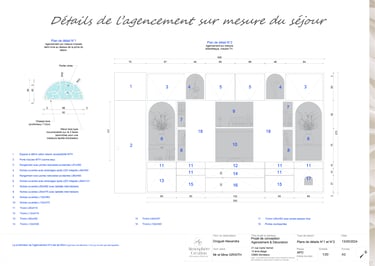 Elévation coupe agencement sur-mesure