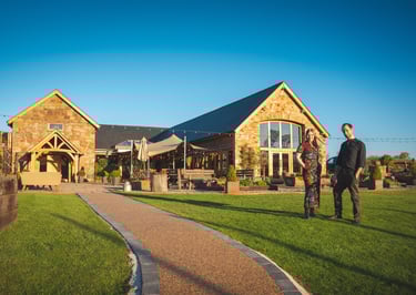 Man and woman at wedding venue