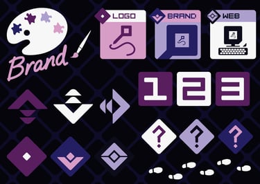 Set of visual assets. Graphic design services. Social media branding. SquareKeyStudio
