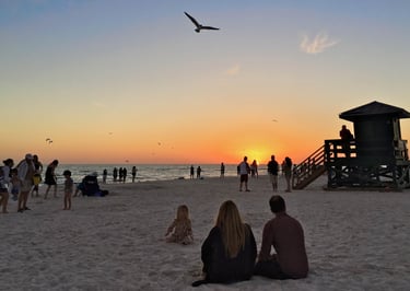watching the sun set on Siesta Key
